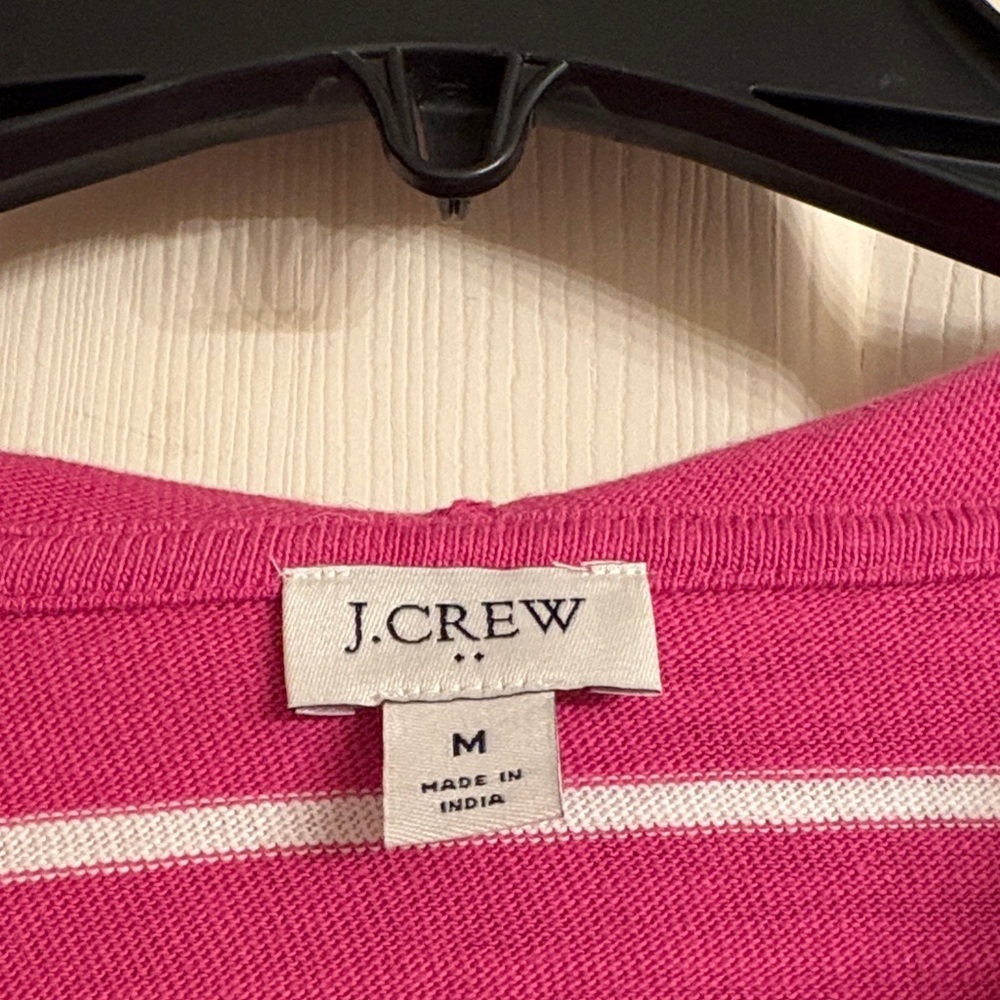 LOFT Pink and White Striped Pullover - Picture 2 of 2